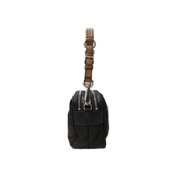 Prada Brown Bag Leather Nylon Shoulder - Picture 1 of 16